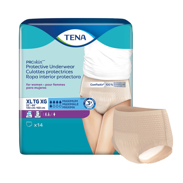 Essity HMS North America Inc-73040 Female Adult Absorbent Underwear TENA ProSkin Protective Pull On with Tear Away Seams X-Large Disposable Moderate Absorbency