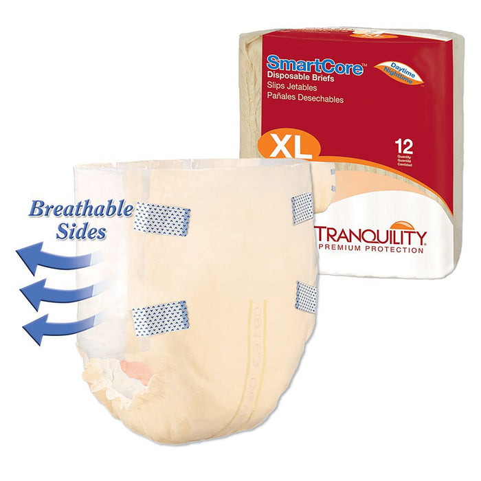Principle Business Enterprises-2314 Unisex Adult Incontinence Brief Tranquility SmartCore X-Large Disposable Heavy Absorbency