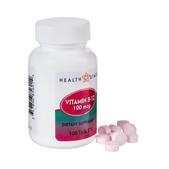 McKesson-856-01-GCP Vitamin Supplement Geri-Care Vitamin B12 100 mcg Strength Tablet 100 per Bottle