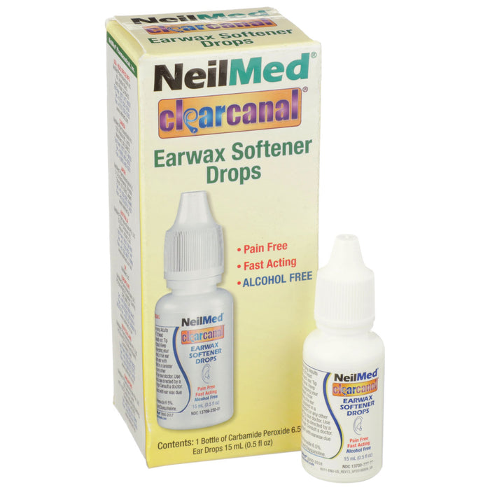 McKesson-Q339-05-NEI Ear Wax Remover NeilMed 0.5 oz. Otic Drops 6.5% Strength Carbamide Peroxide