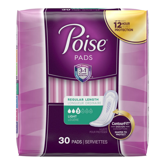 Kimberly Clark-51668 Bladder Control Pad Poise Light Absorbency Absorb-Loc Core One Size Fits Most Adult Female Disposable