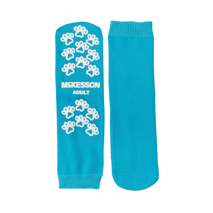 McKesson-40-3828 Slipper Socks Terries Large Teal Above the Ankle