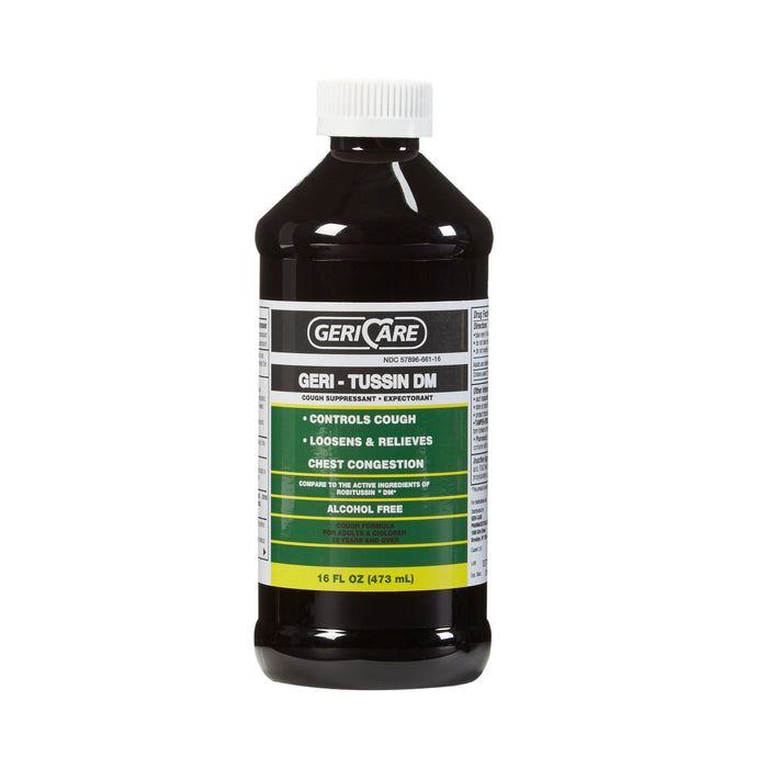 McKesson-QRDM-16-GCP Cold and Cough Relief Geri-Care 100 mg - 10 mg / 5 mL Strength Syrup 16 oz.