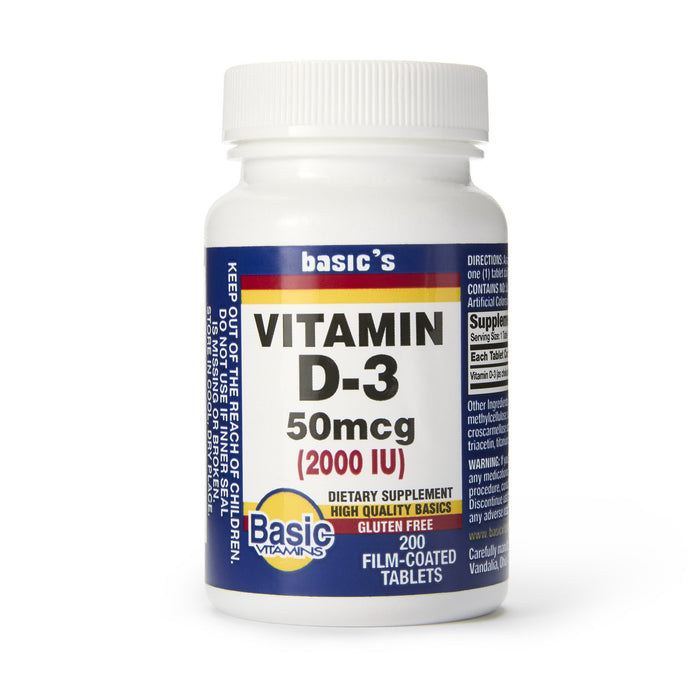 Basic Drug-30761016840 Dietary Supplement Basic's Vitamin D3 2000 IU Strength Tablet 200 per Bottle