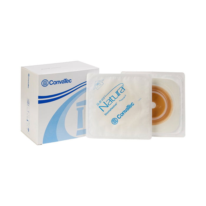ConvaTec-125259 Ostomy Barrier Sur-Fit Natura Trim to Fit, Standard Wear Stomahesive White Tape 45 mm Flange Sur-Fit Natura System Hydrocolloid Up to 1 to 1-1/4 Inch Opening 4 X 4 Inch