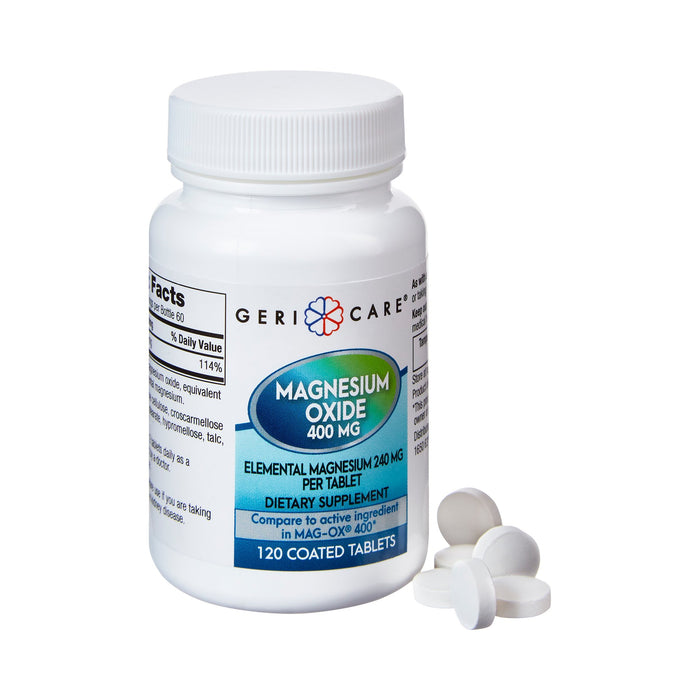 McKesson-634-12-GCP Mineral Supplement Geri-Care Magnesium Oxide 400 mg Strength Tablet 120 per Bottle