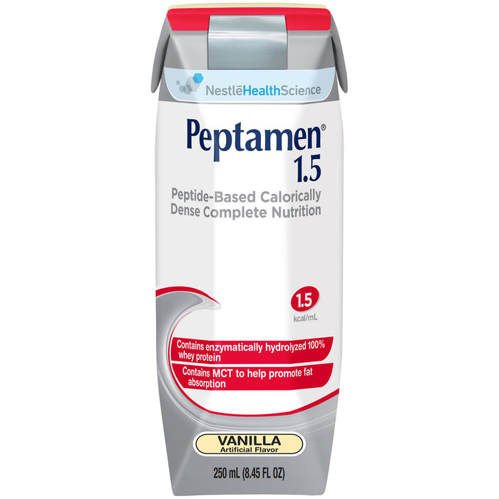 Nestle Healthcare Nutrition-00798716181907 Oral Supplement / Tube Feeding Formula Peptamen 1.5 Vanilla Flavor Ready to Use 250 mL Carton