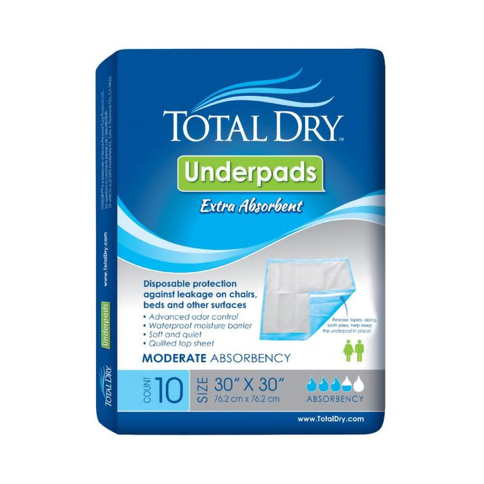 Secure Personal Care Products-SP113010 Underpad TotalDry 30 X 30 Inch Disposable SecureLoc Heavy Absorbency