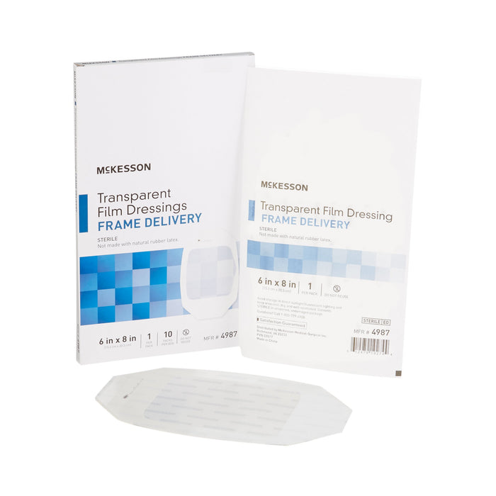 McKesson-4987 Transparent Film Dressing Octagon 6 X 8 Inch Frame Style Delivery Without Label Sterile
