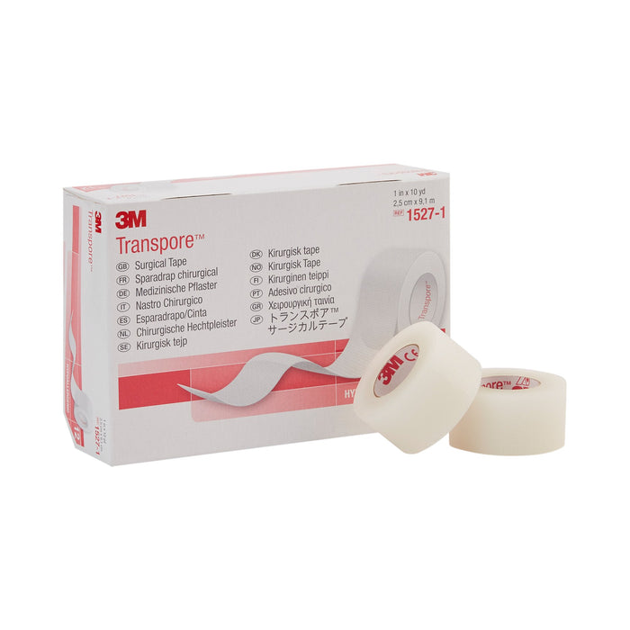 3M-1527-1 Medical Tape 3M Transpore Porous Plastic 1 Inch X 10 Yard Transparent NonSterile