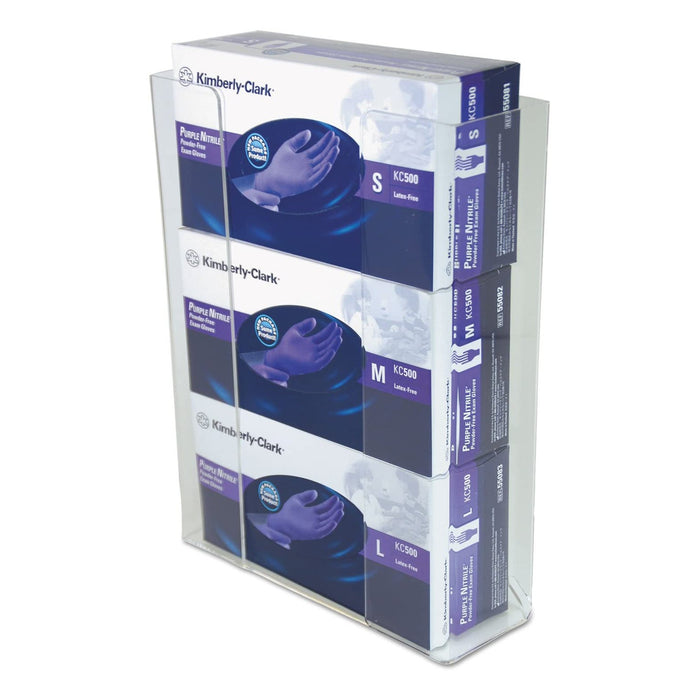 Unimed - Midwest-CCG3061282 Glove Box Holder Horizontal Mounted 3-Box Capacity Clear 3-1/2 X 11 X 14-1/2 Inch Acrylic