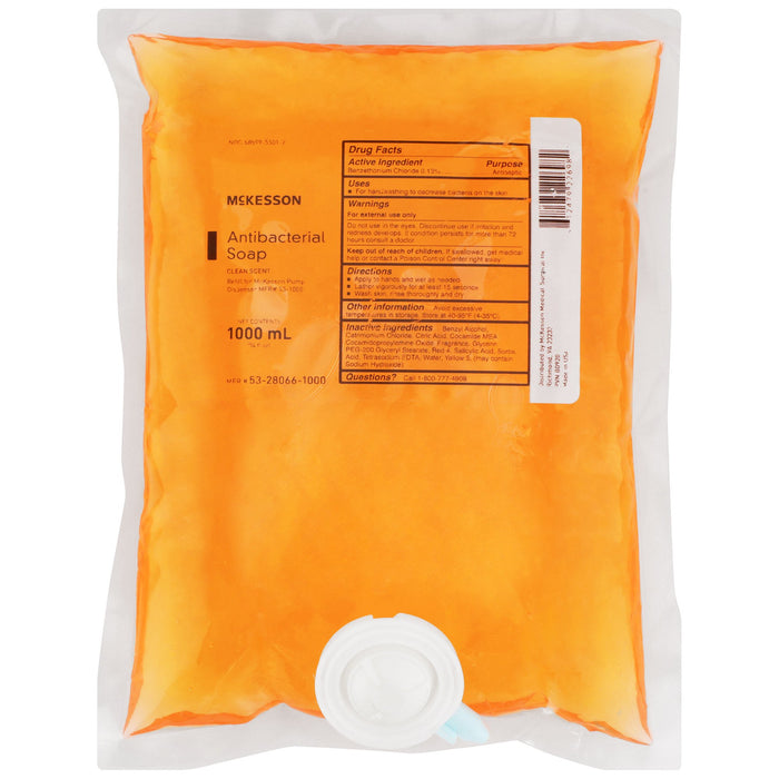 McKesson-53-28066-1000 Antibacterial Soap Liquid 1,000 mL Dispenser Refill Bag Clean Scent