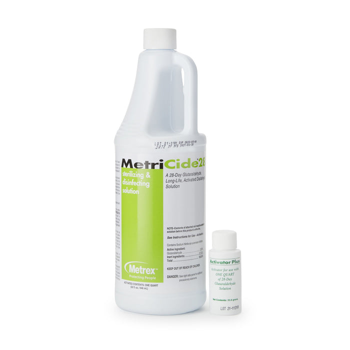 Metrex Research-10-2805 Glutaraldehyde High-Level Disinfectant MetriCide 28 Activation Required Liquid 32 oz. Bottle Max 28 Day Reuse