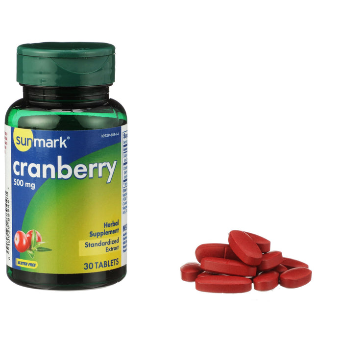 McKesson-01093988944 Dietary Supplement sunmark Cranberry Extract 500 mg Strength Tablet 36 per Bottle Cranberry Flavor