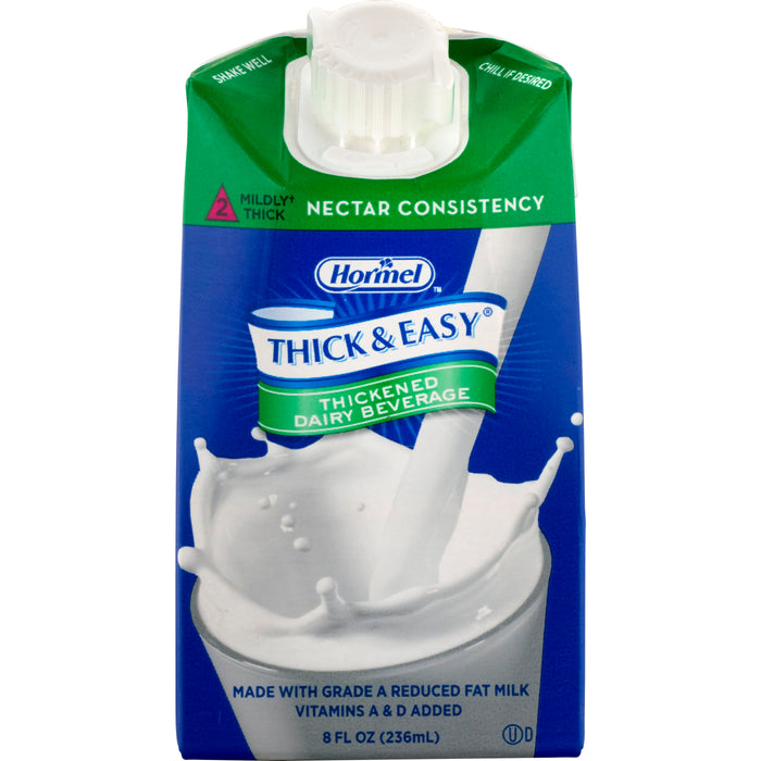 Hormel Food Sales-24739 Thickened Beverage Thick & Easy Dairy 8 oz. Carton Milk Flavor Ready to Use Nectar Consistency