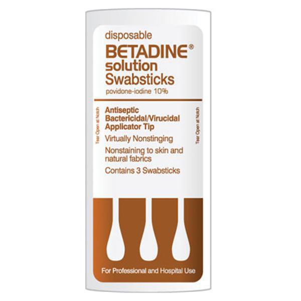Emerson Healthcare-BSWS3S Impregnated Swabstick Betadine 10% Strength Povidone-Iodine Individual Packet NonSterile