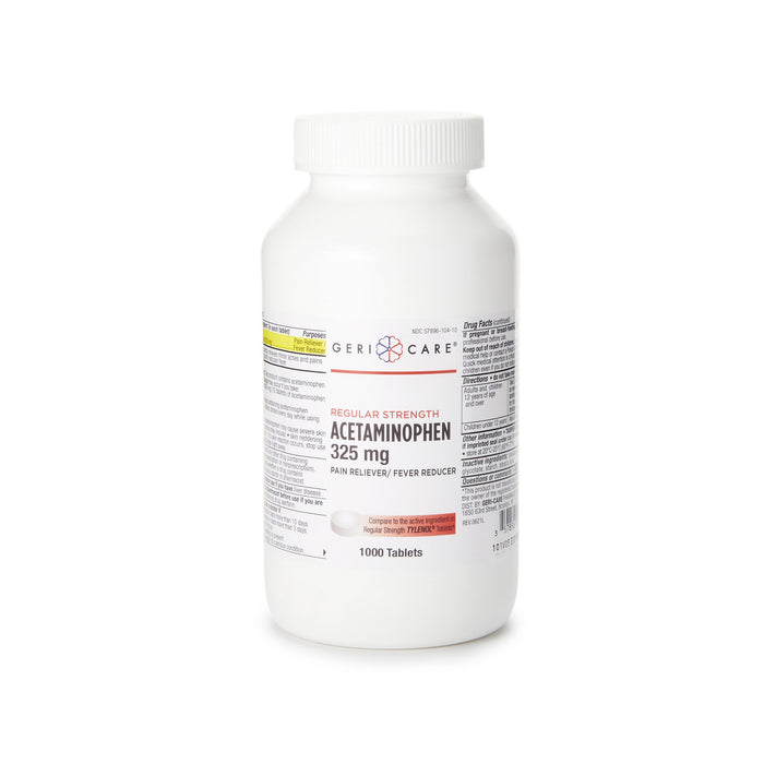 McKesson-101-10-GCP Pain Relief Geri-Care 325 mg Strength Acetaminophen Tablet 1000 per Bottle