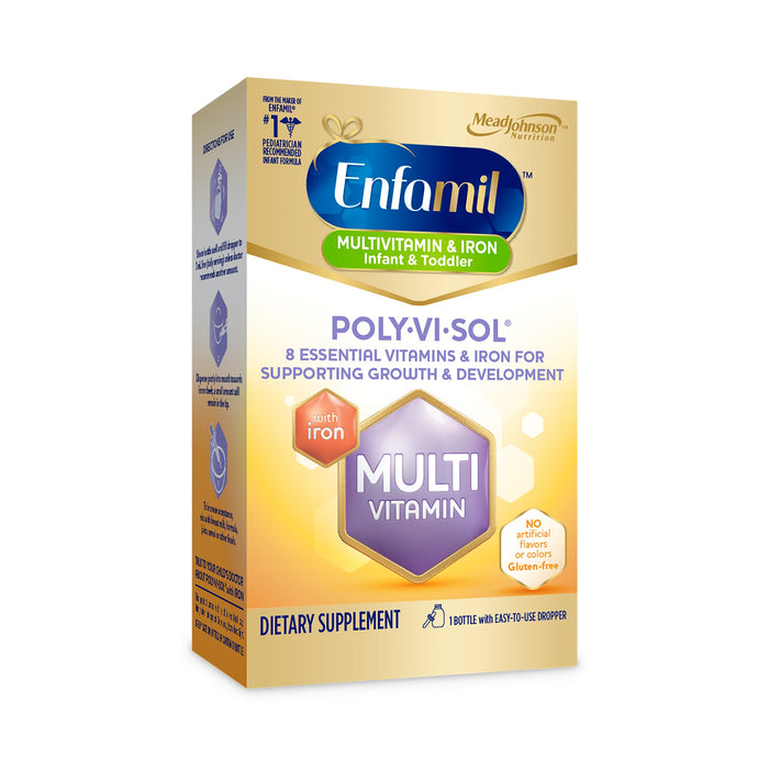 Mead Johnson-00087040501 Pediatric Multivitamin Supplement Poly·Vi·Sol with Iron Vitamin A 1500 IU Strength Oral Drops 1.67 oz.