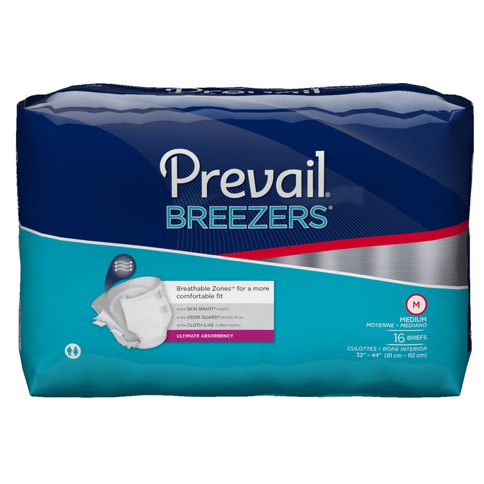 First Quality-PVB-012/2 Unisex Adult Incontinence Brief Prevail Breezers Medium Disposable Heavy Absorbency