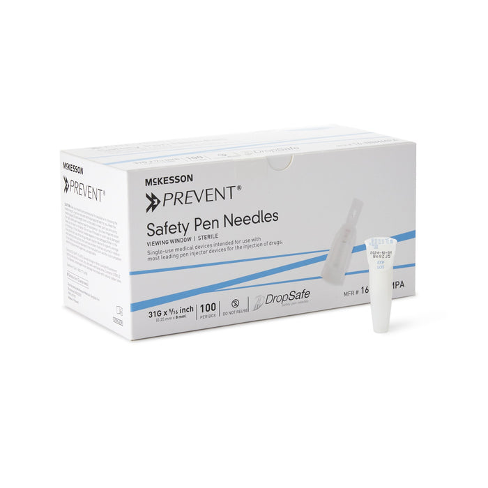 McKesson-16-N8MMPA Insulin Pen Needle Prevent 31 Gauge 5/16 Inch Length Safety Shield