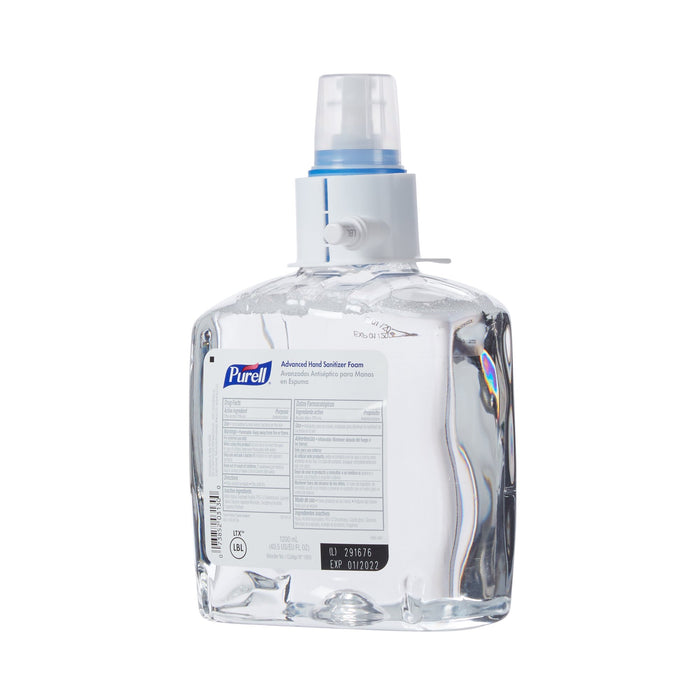 GOJO-1905-02 Hand Sanitizer Purell Advanced 1,200 mL Ethyl Alcohol Foaming Dispenser Refill Bottle