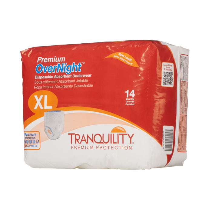 Principle Business Enterprises-2117 Unisex Adult Absorbent Underwear Tranquility Premium OverNight Pull On with Tear Away Seams X-Large Disposable Heavy Absorbency
