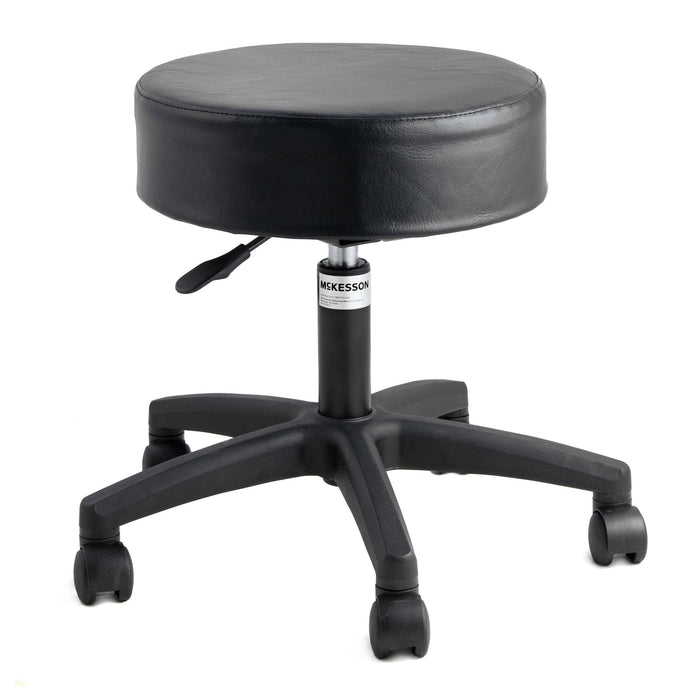 McKesson-81-22100-WR041 Exam Stool Backless Pneumatic Height Adjustment 5 Casters Black