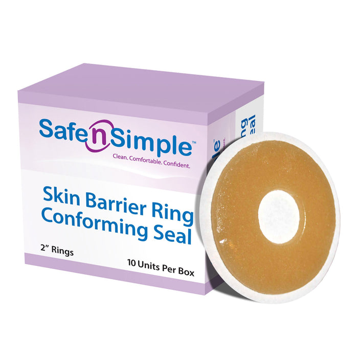 Safe N Simple-SNS684U2 Skin Barrier Ring Safe-n'Simple Moldable, Standard Wear Adhesive without Tape Without Flange Universal System Hydrocolloid 2 Inch Diameter