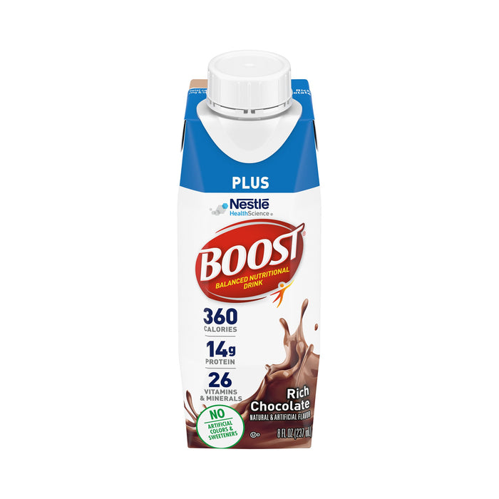 Nestle Healthcare Nutrition-00043900651422 Oral Supplement Boost Plus Rich Chocolate Flavor Ready to Use 8 oz. Carton