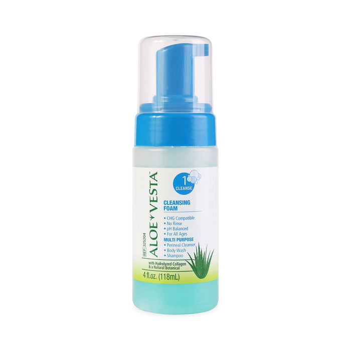 Medline-325204 Rinse-Free Body Wash Aloe Vesta Foaming 4 oz. Pump Bottle Clean Scent