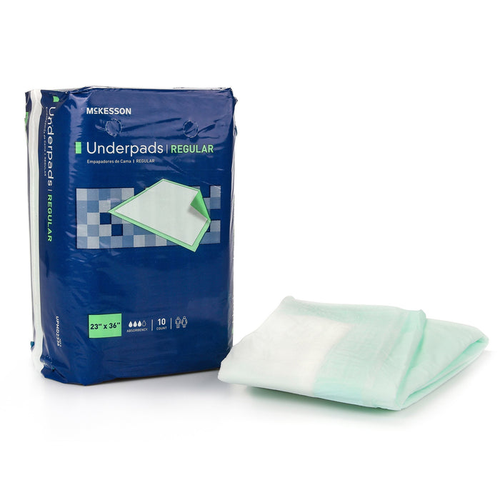 McKesson-UPMD2336V120 Underpad 23 X 36 Inch Disposable Fluff / Polymer Moderate Absorbency