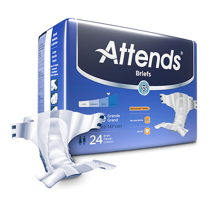 Attends Healthcare Products-DDA30 Unisex Adult Incontinence Brief Attends Large Disposable Heavy Absorbency