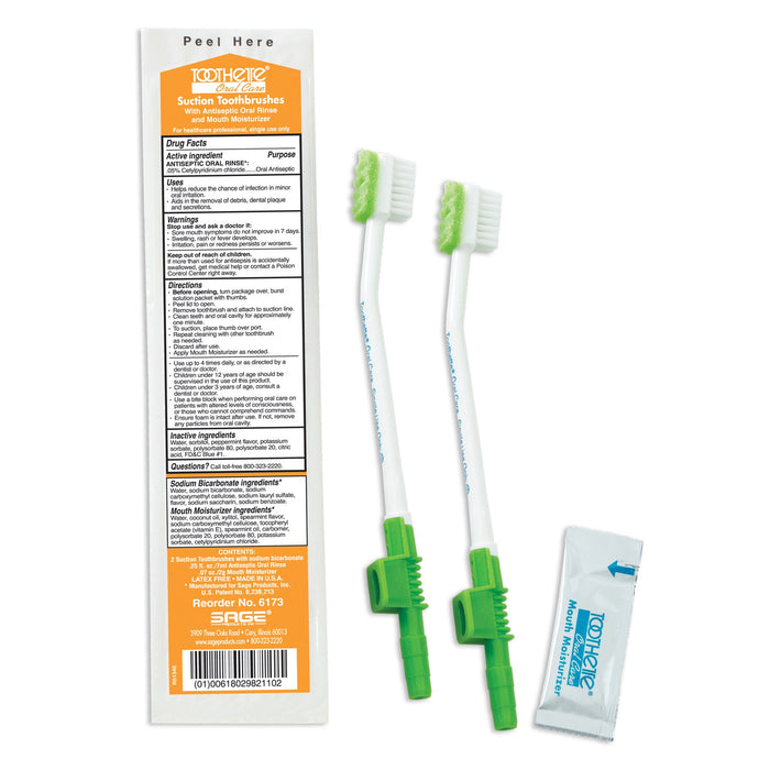 Sage Products-6173 Suction Toothbrush Kit Toothette NonSterile