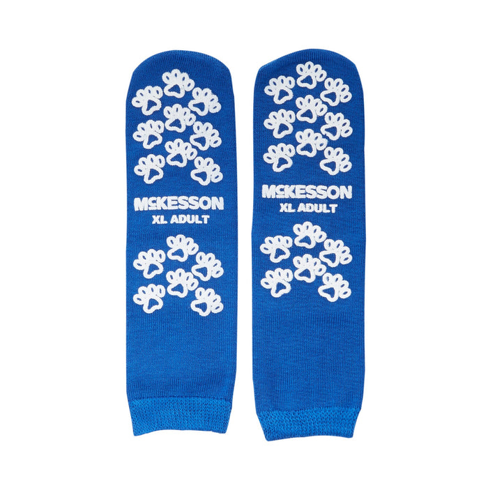 McKesson-40-3816-001 Slipper Socks Terries X-Large Royal Blue Above the Ankle