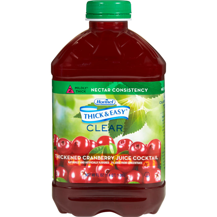 Hormel Food Sales-15813 Thickened Beverage Thick & Easy 46 oz. Bottle Cranberry Juice Cocktail Flavor Ready to Use Nectar Consistency