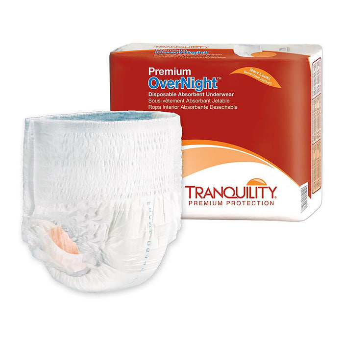 Principle Business Enterprises-2113 Unisex Adult Absorbent Underwear Tranquility Premium OverNight Pull On with Tear Away Seams X-Small Disposable Heavy Absorbency