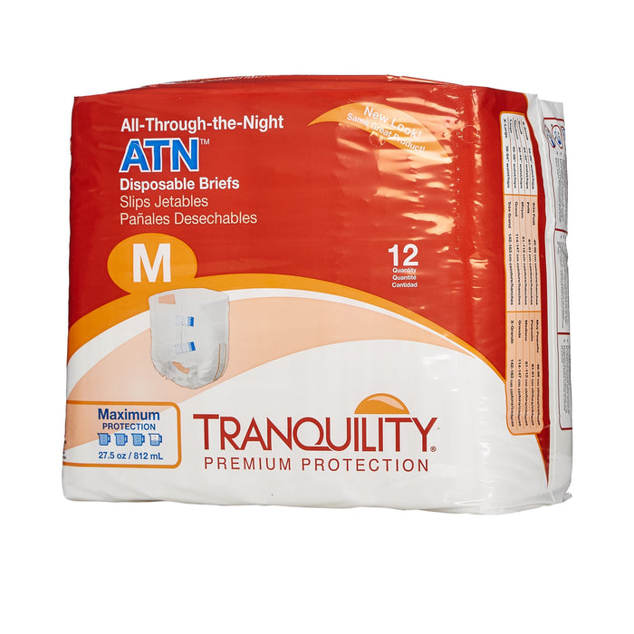 Principle Business Enterprises-2185 Unisex Adult Incontinence Brief Tranquility ATN Medium Disposable Heavy Absorbency
