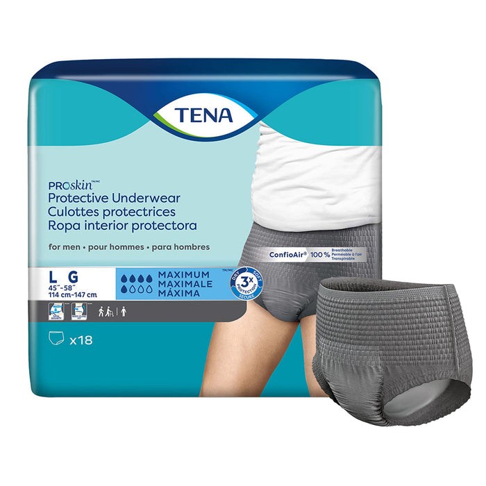 Essity HMS North America Inc-73530 Male Adult Absorbent Underwear TENA ProSkin Protective Pull On with Tear Away Seams Large Disposable Moderate Absorbency
