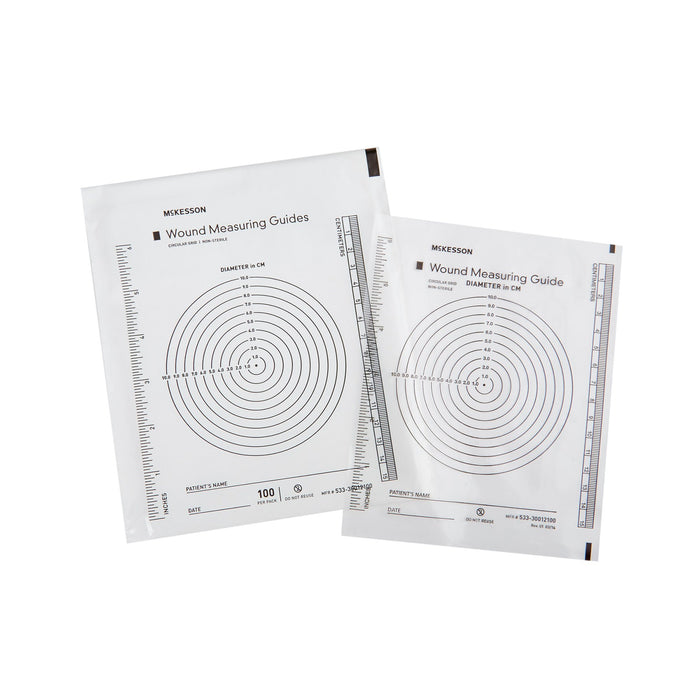 McKesson-533-30012100 Wound Measuring Guide Metric / English Clear Plastic 5 X 7 Inch