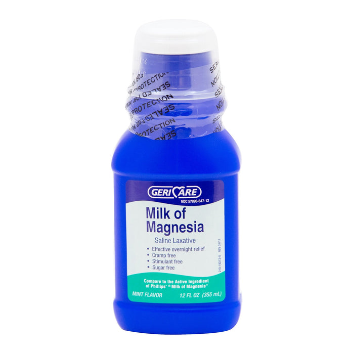 McKesson-Q-647-12 Laxative Milk of Magnesia Mint Flavor Liquid 12 oz. Magnesium Hydroxide