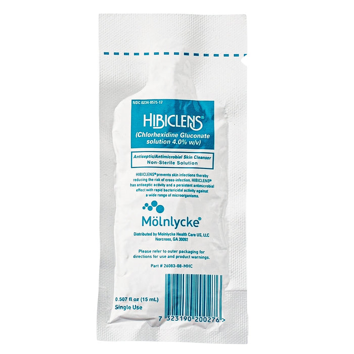 Molnlycke-57517 Antiseptic / Antimicrobial Skin Cleanser Hibiclens 15 mL Individual Packet 4% Strength CHG (Chlorhexidine Gluconate) NonSterile