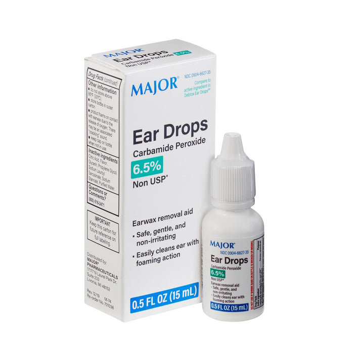 Major Pharmaceuticals-00904662735 Ear Wax Remover Generic Debrox 0.5 oz. Otic Drops 6.5% Strength Carbamide Peroxide