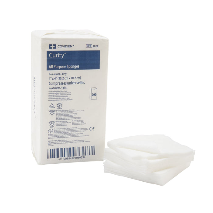 Cardinal-9024- Nonwoven Sponge Curity Polyester / Rayon 4-Ply 4 X 4 Inch Square NonSterile
