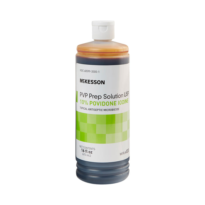 McKesson-035 Skin Prep Solution 16 oz. Flip-Top Bottle 10% Strength Povidone-Iodine NonSterile