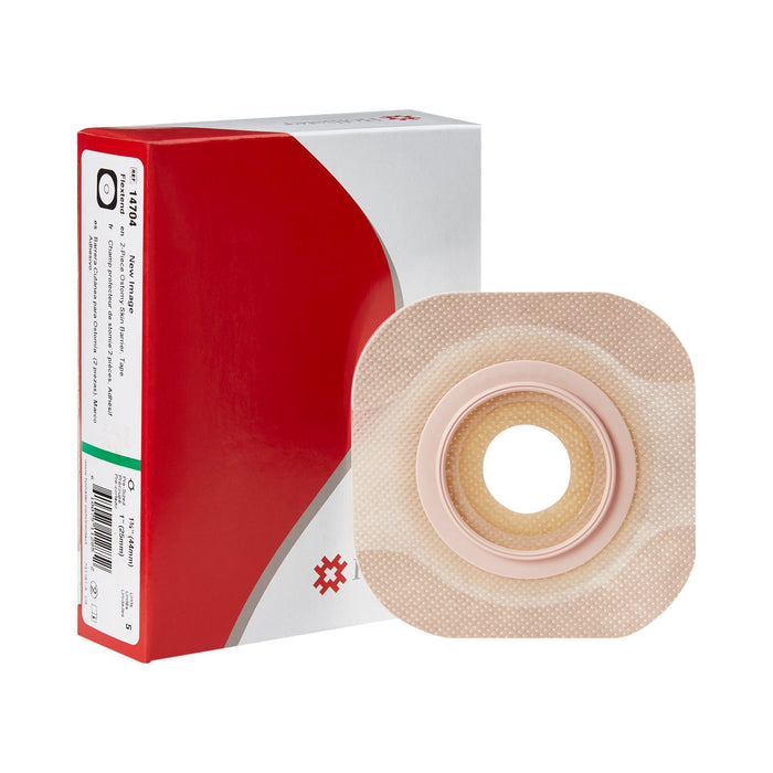 Hollister-14704 Ostomy Barrier New Image Flextend Precut, Extended Wear Adhesive Tape 44 mm Flange Green Code System Hydrocolloid 1 Inch Opening