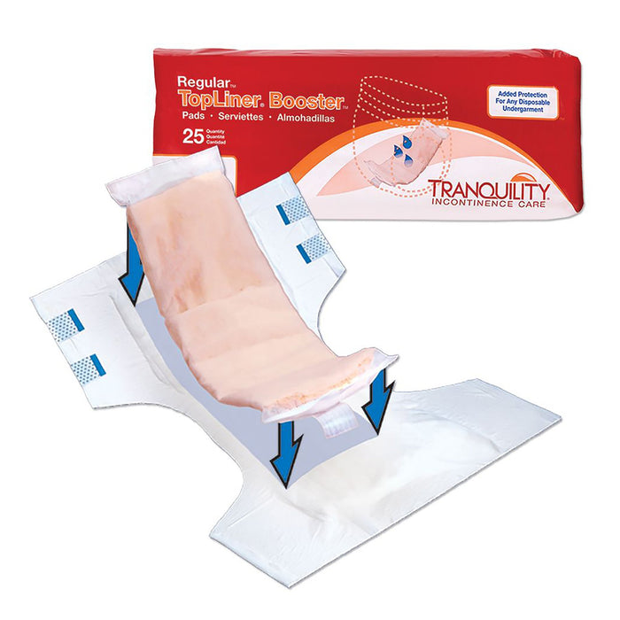 Principle Business Enterprises-2070 Incontinence Booster Pad Tranquility TopLiner 4 X 14 Inch Heavy Absorbency Superabsorbant Core Regular Adult Unisex Disposable