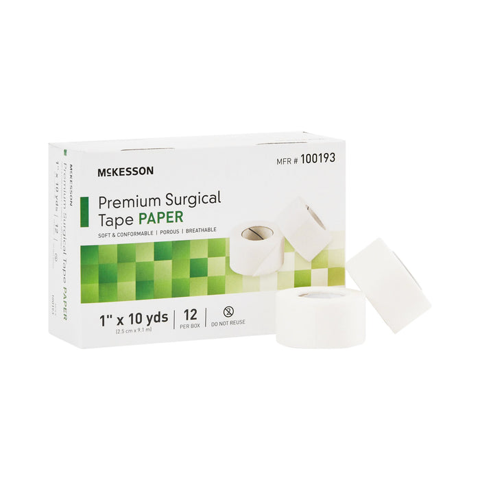 McKesson-100193 Medical Tape Breathable Paper 1 Inch X 10 Yard White NonSterile