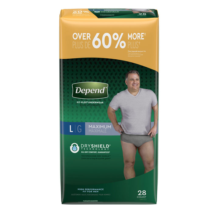 Kimberly Clark-53745 Male Adult Absorbent Underwear Depend FIT-FLEX Pull On with Tear Away Seams Large Disposable Heavy Absorbency