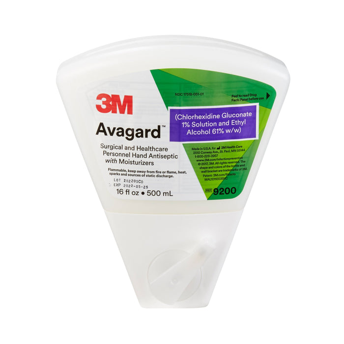 3M-9200 Waterless Surgical Scrub 3M Avagard 16 oz. Dispenser Refill Bottle 1% / 61% Strength CHG (Chlorhexidine Gluconate) / Ethyl Alcohol NonSterile