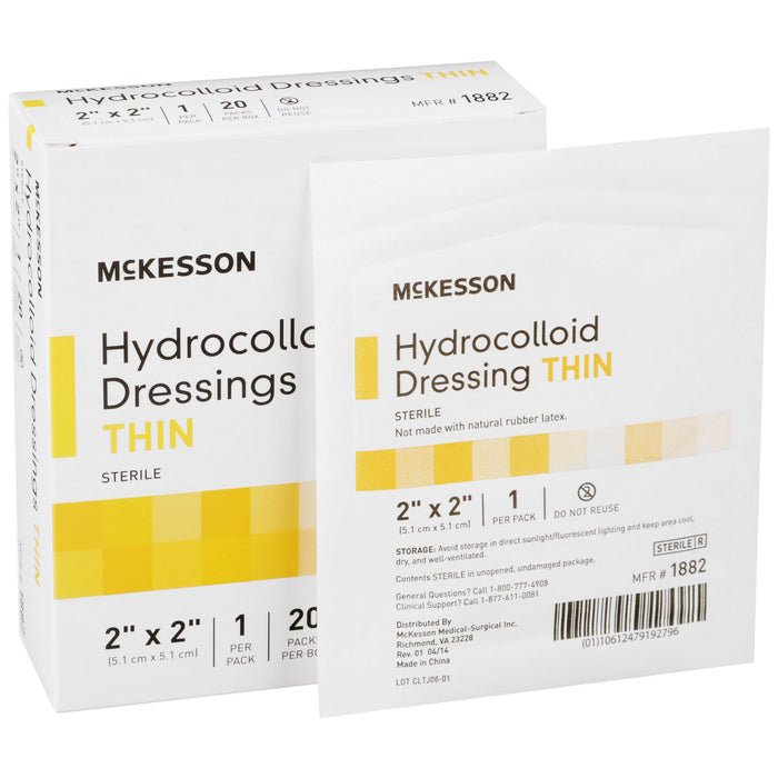 McKesson-1882 Hydrocolloid Dressing 2 X 2 Inch Square Sterile